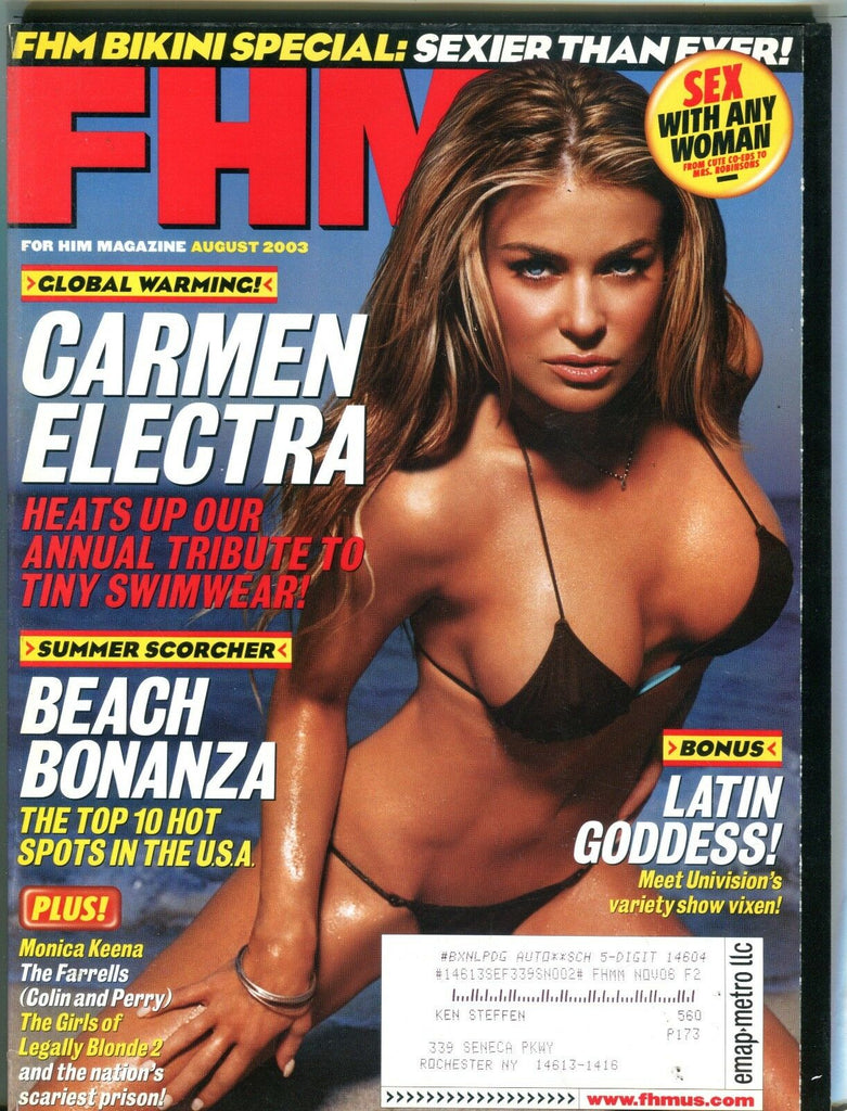 FHM Magazine August 2003 Carmen Electra EX w/ML 100716jhe