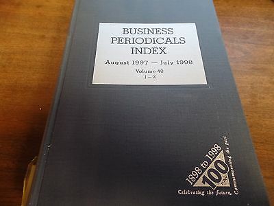 Business Periodicals Index #40 J-Z Aug 1997- July 1998 Ex-FAA Library 030716ame4