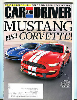 Car And Driver Magazine February 2016 Ford Mustang Corvette EX 042216jhe