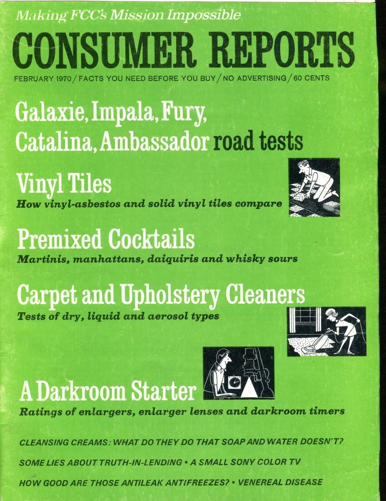 Consumer Reports Magazine February 1970 Road Tests VGEX No ML 020617jhe