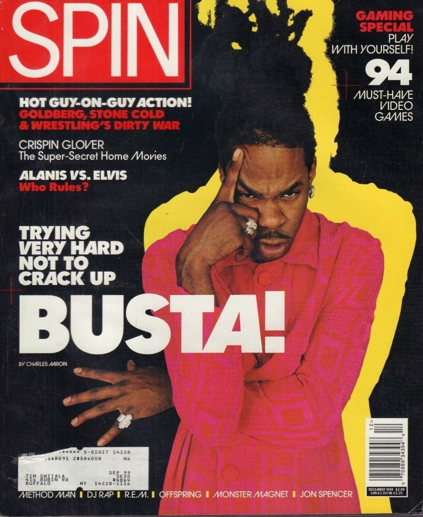 Spin Dec1998 Busta Rhymes Method Man Offsrping Crispin Glover w/ML 011519DBE