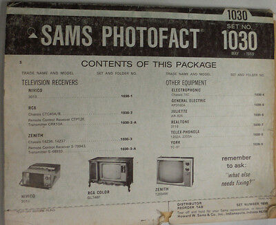 Sams Photofact Magazine Nivico & RCA & Zenith No.1030 May 1969 030315r2