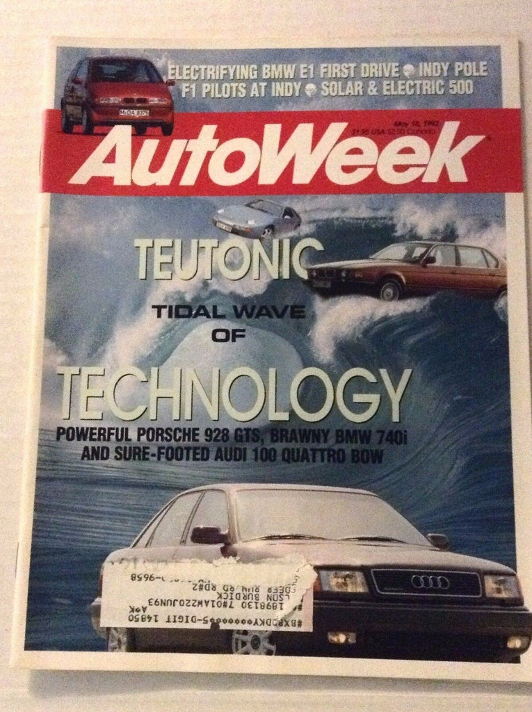 Autoweek Magazine Magazine Teurtonic Wave Of Tech May 18, 1992 011717RH