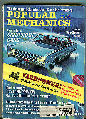 Popular Mechanics Magazine February 1968 Skidproof Cars VG 033116jhe