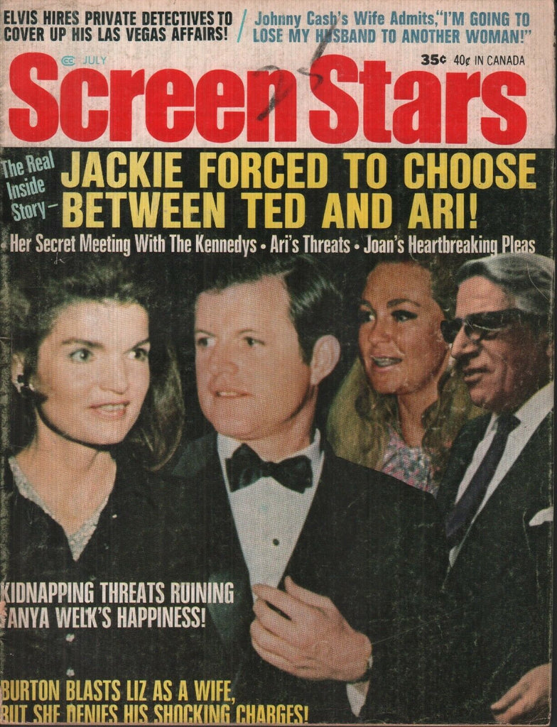 Screen Stars July 1970 Jackie Ted Kennedy Ari Onassis 070119AME