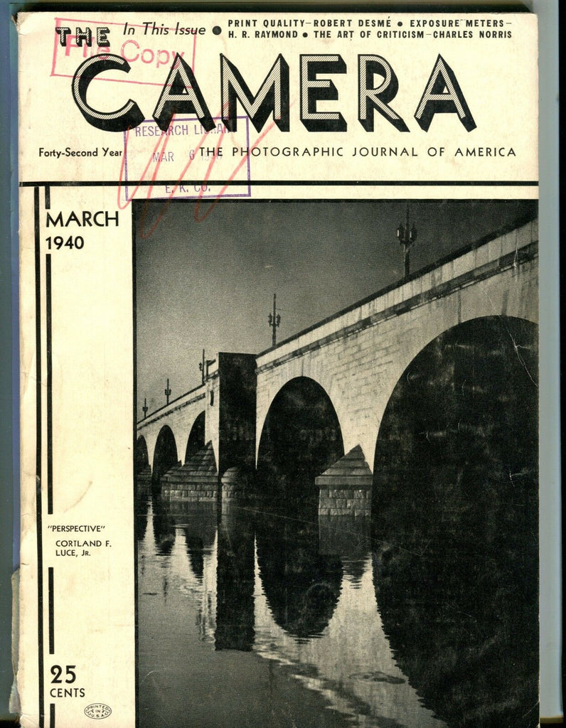 The Camera Magazine March 1940 Cortland Luce Jr. GD 042917nonjhe