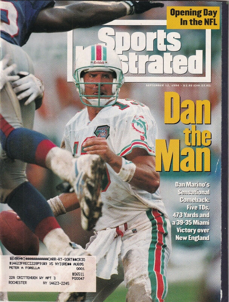Sports Illustrated Dan Marino Opening Day In NFL September 12, 1994 091719nonr