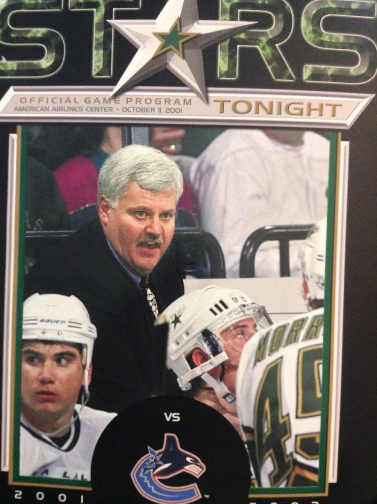 Dallas Stars Magazine Canucks Vs Stars October 11, 2001 041918nonrh