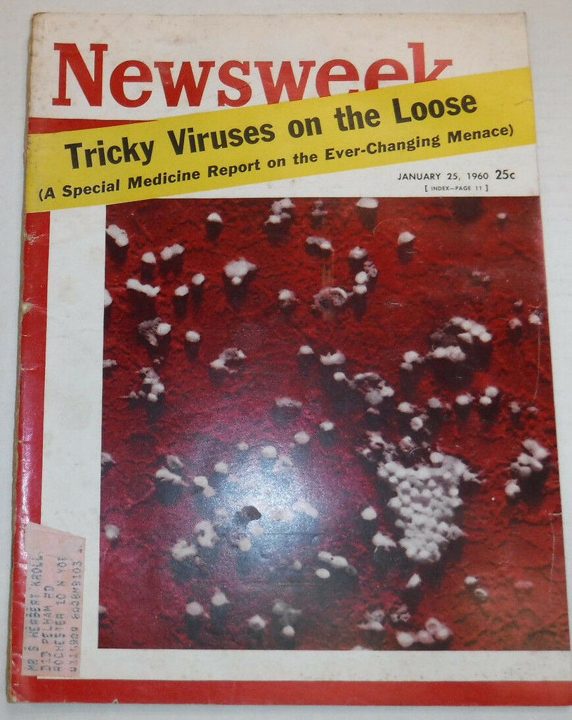 Newsweek Magazine Tricky Viruses On The Loose January 25, 1960 100716R