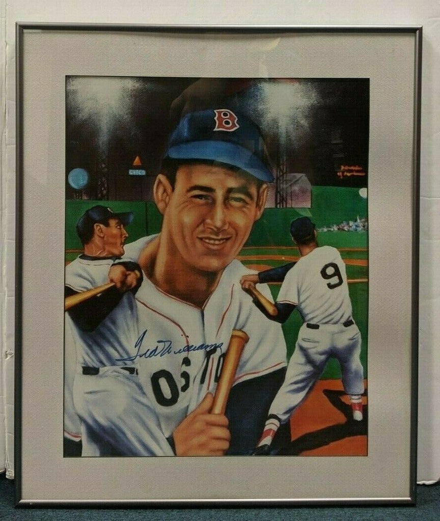 Ted Williams Signed Autographed 16x20 Print Framed 21x25 w/COA