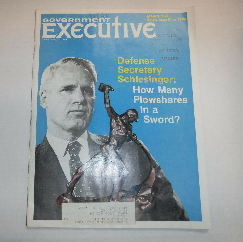 Government Executive Magazine Secretary Schlesinger March 1975 FAL FAA 102016R
