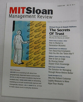 Mit Sloan Management Magazine The Secrets Of Trust Summer 2008 072115R2