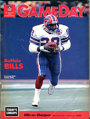 GameDay Pro! Bills vs. Chargers September 8, 1985 Greg Bell VG 010816jhe