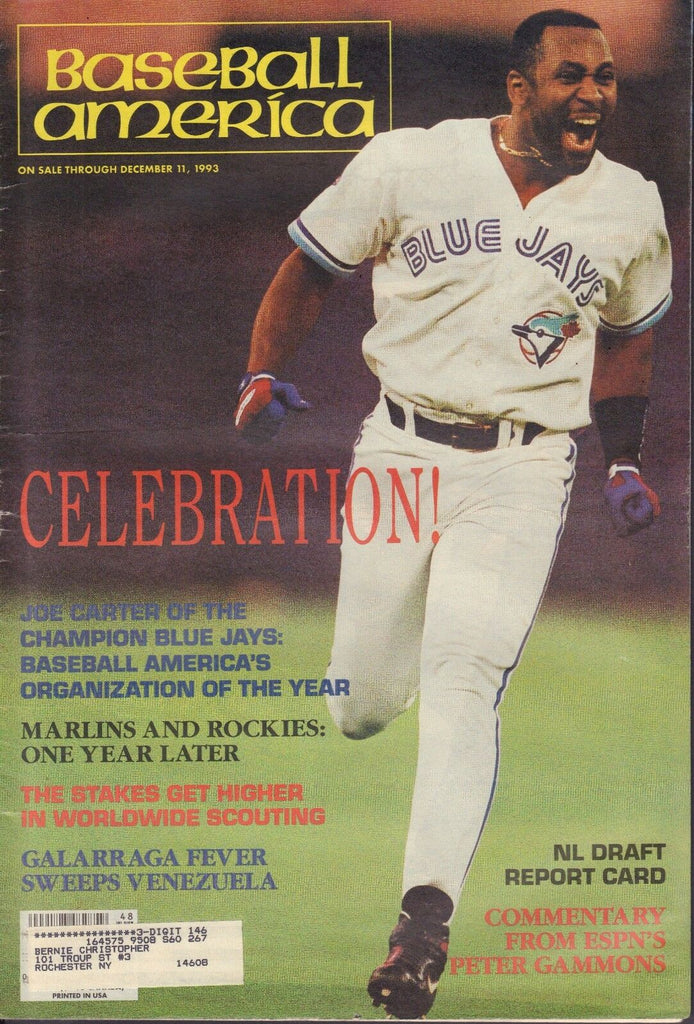 Baseball America December 11 1993 Joe Carter 090116DBE