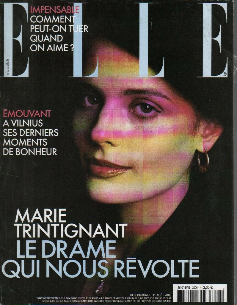 Elle Magazine French Aout 2003 August Marie Trintignant 090919AME