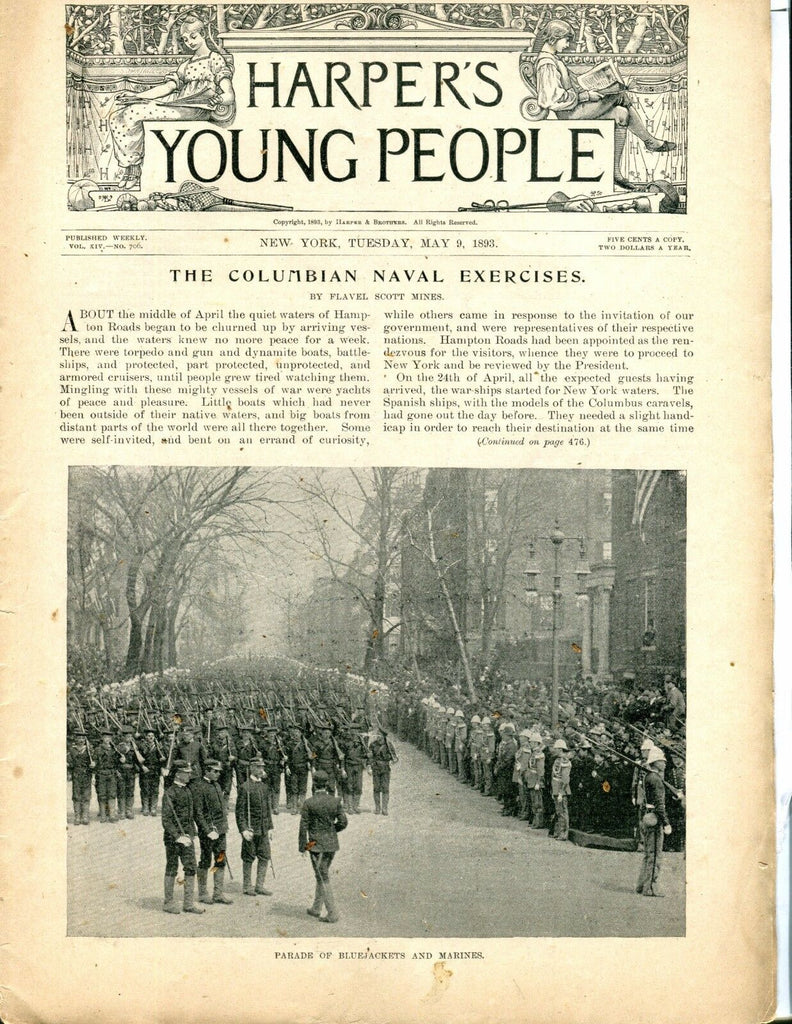Harper's Young People Magazine May 9 1893 Columbian Navy ACC 042417nonjhe
