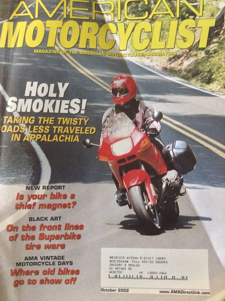 American Motorcyclist Magazine Appalachian Roads October 2002 121418nonrh