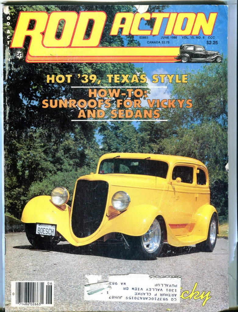 Rod Action Magazine June 1986 '39 Texas Style VG w/ML 031017nonjhe
