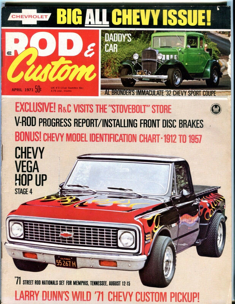 Rod & Custom April 1971 Chevy Vega Hop Up EX No ML 053017nonjhe