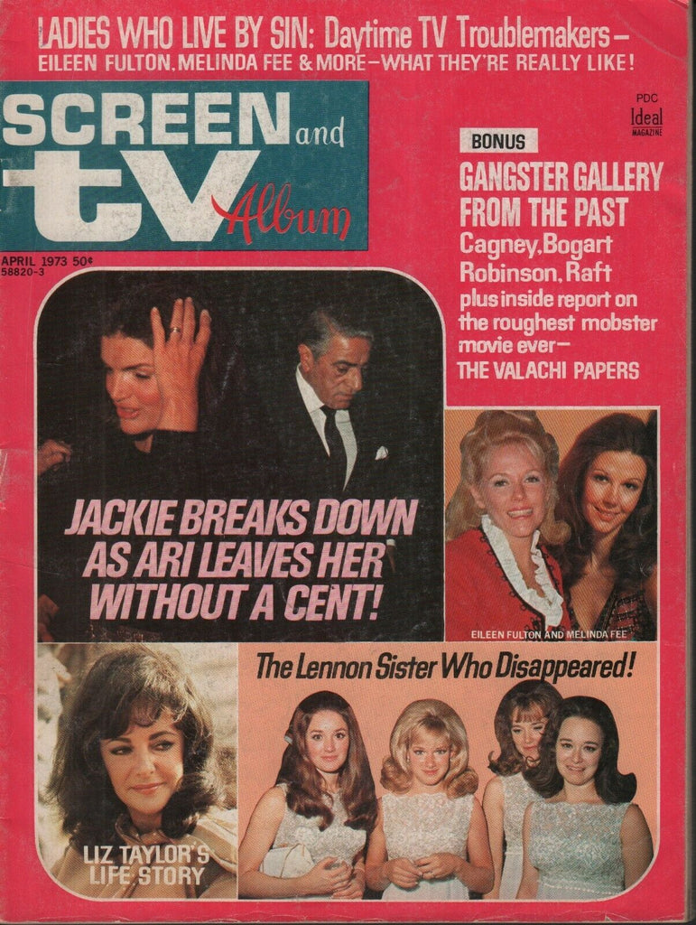 Screen and TV Album April 1973 Jackie Kennedy Onassis Elizabeth Taylor 062519AME