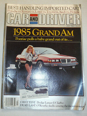 Car And Driver Magazine 1985 Grand Am & Toyota Vs Audi July 1984 032515R