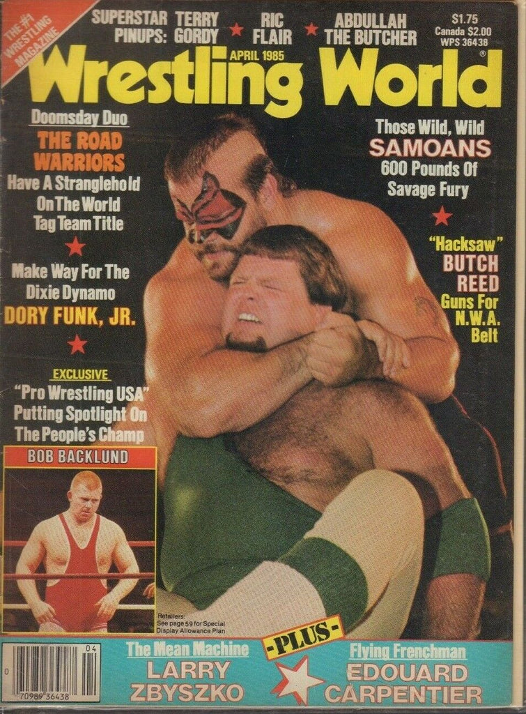 Wrestling World April 1985 The Road Warriors Dory Funk Jr Bob Backlund 022019DBE