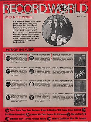 Record World April 1 1972 Jay Lasker, Jimmy Miller EX 120715DBE