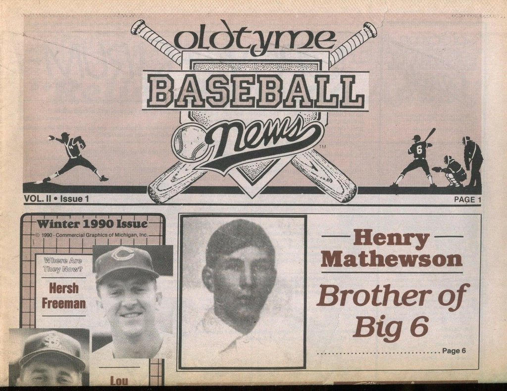 Old Tyme Baseball News Newspaper Winter 1990 Henry Mathewson EX 013017jhe