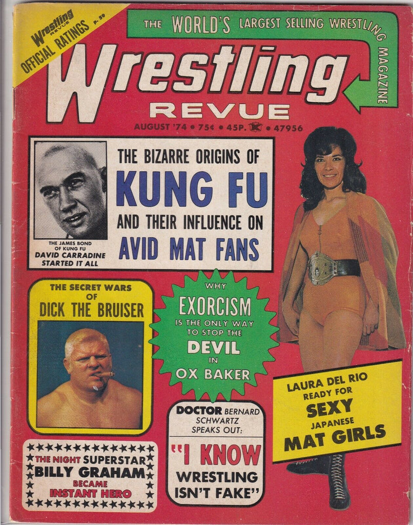 Wrestling Revue Magazine David Carradine Dick Bruiser August 1974 061419nonr