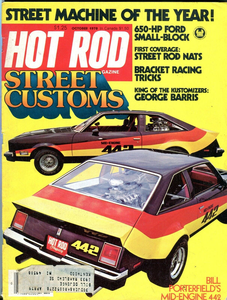 Hot Rod Magazine October 1978 Street Customs VG w/ML 100316jhe