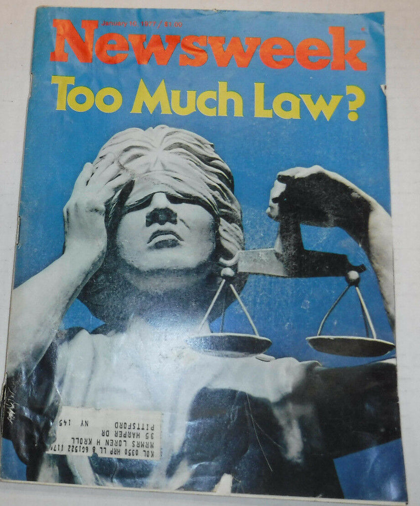 Newsweek Magazine Too Much Law January 10, 1977 100616R