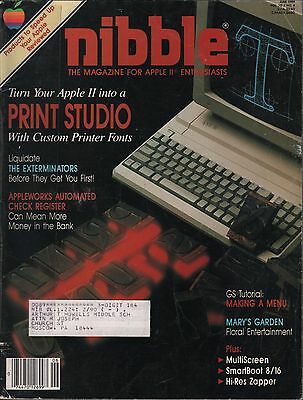 nibble magazine June 1989 Print Studio, Appleworks w/ML VG 010416DBE