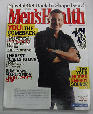 Men's Health Magazine Lance Armstrong & Build Wealth February 2009 081715R
