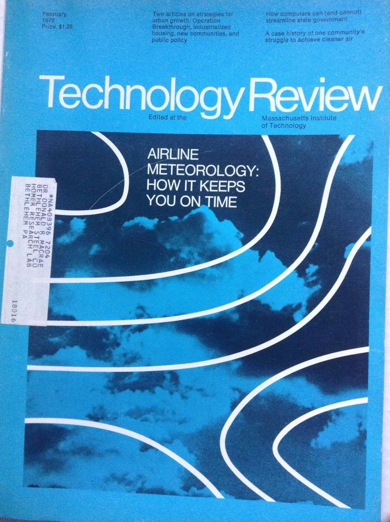 Technology Review Magazine Meteorology & You On Time February 1972 092017nonrh