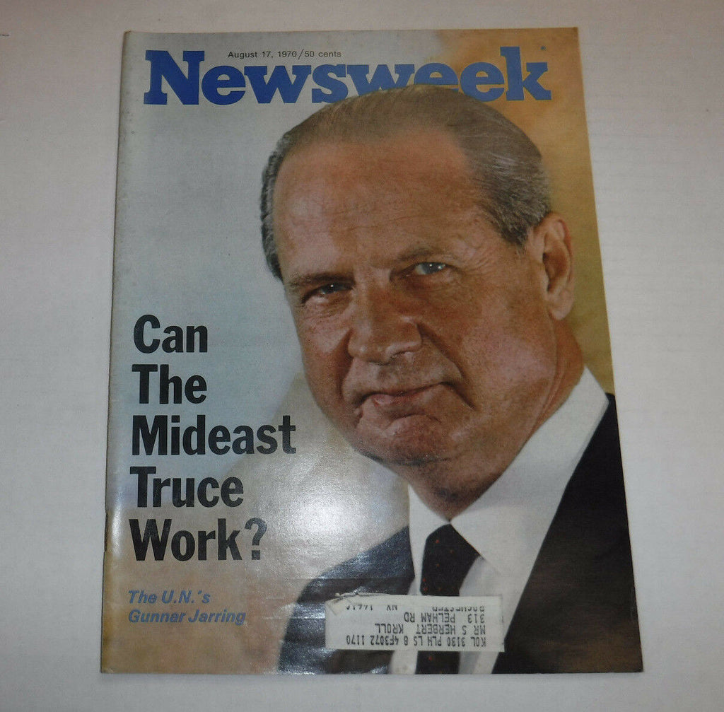 Newsweek Magazine The U.N.'s Gunnar Jarring August 17, 1970 101816R2
