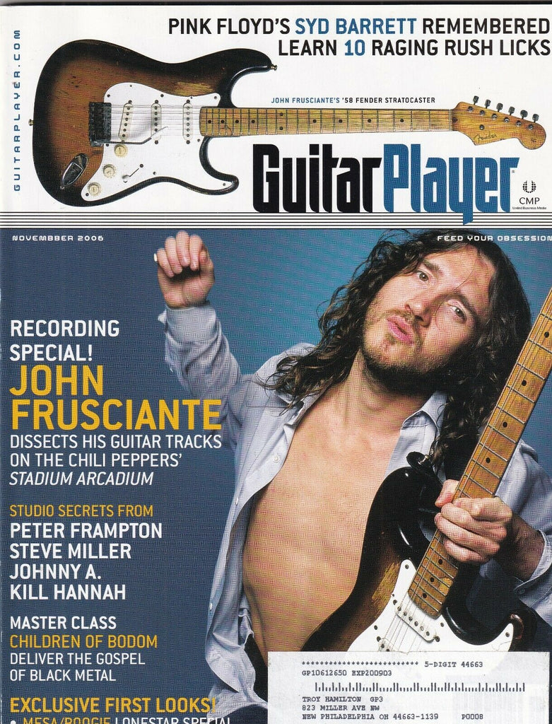 Guitar Player Magazine John Frusciante Peter Frampton November 2006 100219nonr
