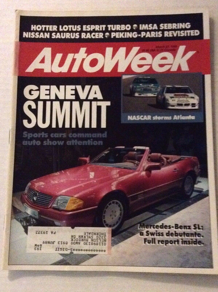 Autoweek Magazine Geneva Summit Mercedes-Benz SL March 27, 1989 011617rh