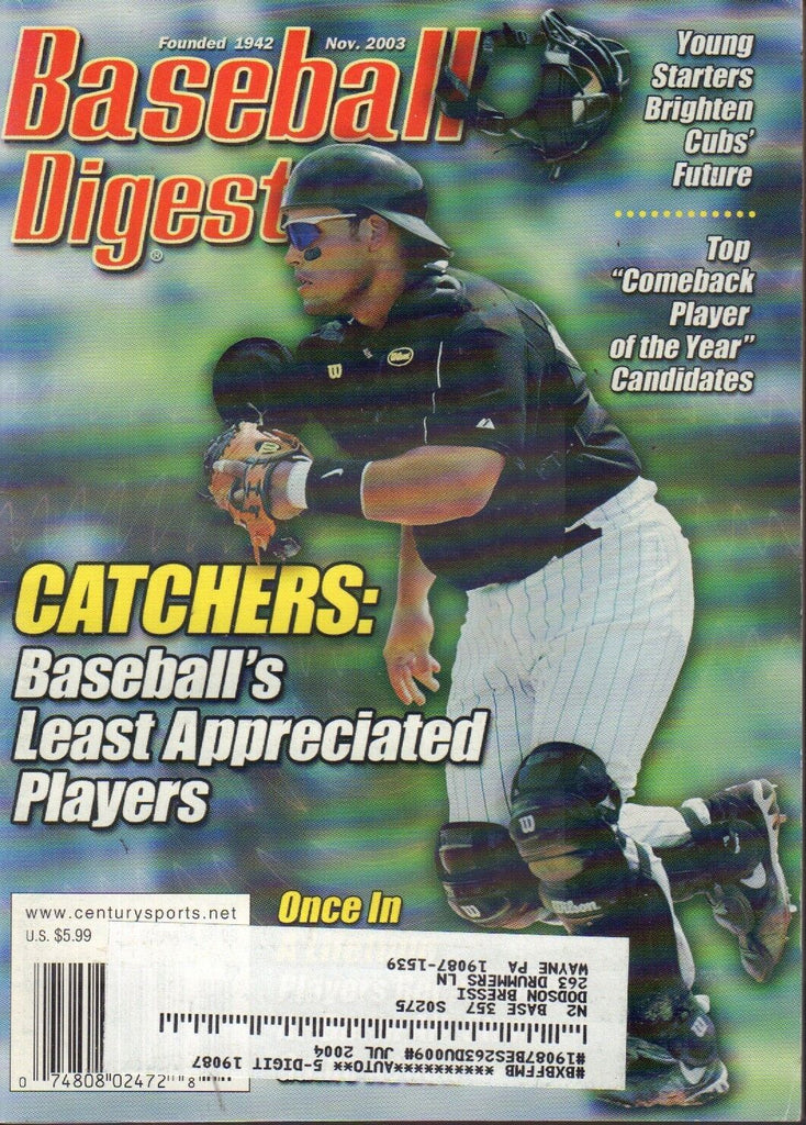 Baseball Digest Magazine November 2003 Ivan Rodriguez 082617nonjhe