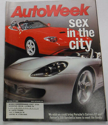 Autoweek Magazine Porsche's Carrera GT Ferrari 550 November 2000 072315R