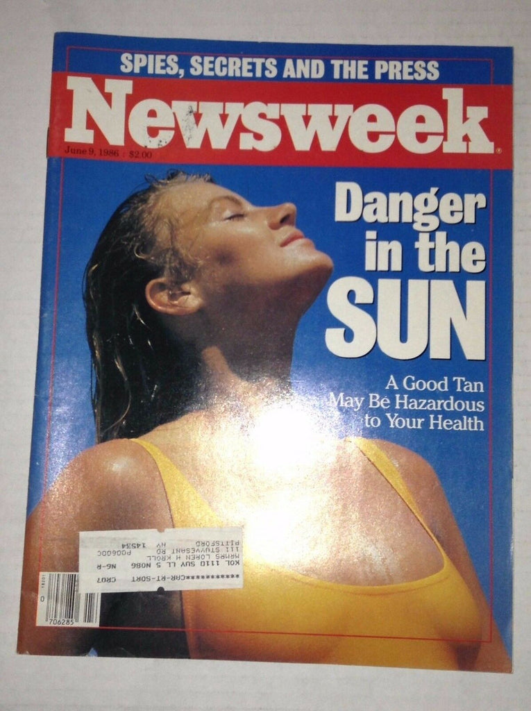 Newsweek Magazine Danger In The Sun June 9, 1986 102016RH