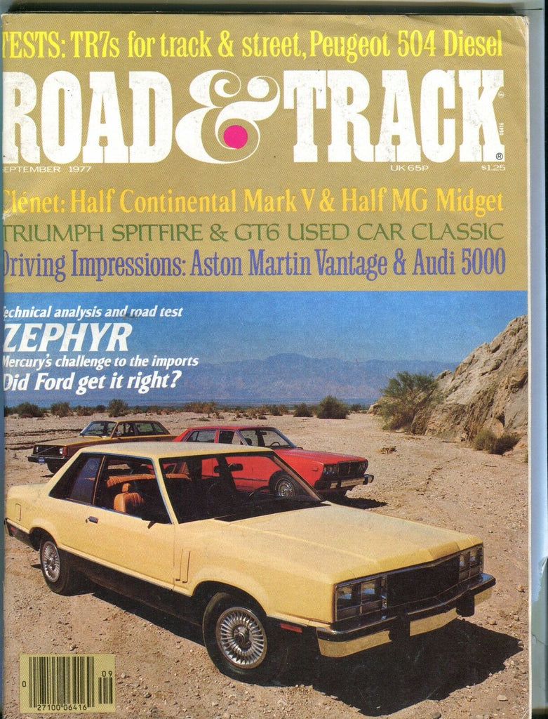 Road & Track Magazine September 1977 Mercury Zephyr VG No ML 032017nonjhe