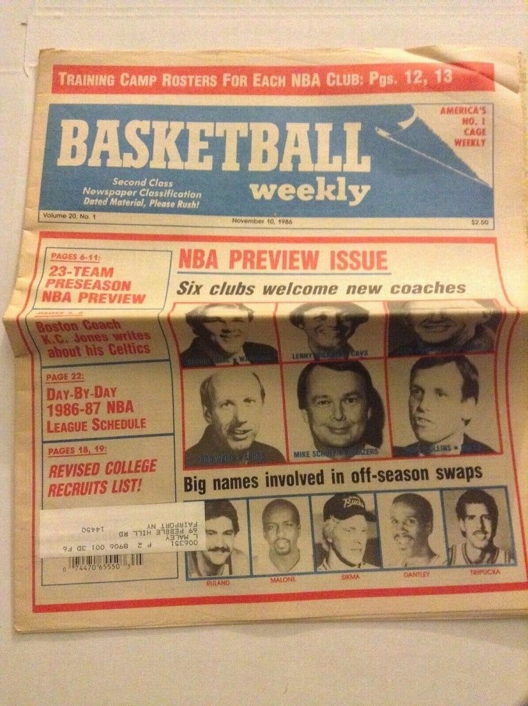 Basketball Weekly Bob Weiss George Karl November 10, 1986 091119nonrh