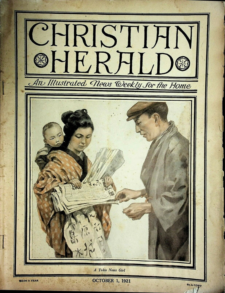 Christian Herald October 1 1921 Tokio News Girl Rare Vintage Magazine 021920AME