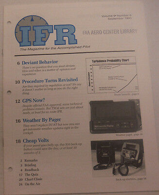 IFR Pilot Magazine Deviant Behavior & Procedures September 1993 FAL 061815R