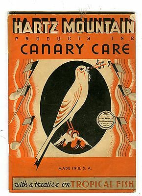 Vintage Hartz Mountain Products Canary Care Booklet Tropical Fish VGEX jhbx