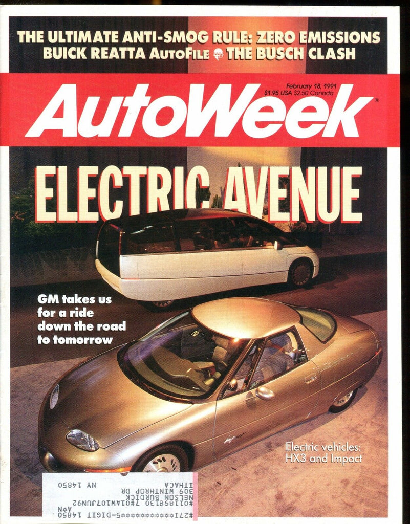 AutoWeek Magazine February 18 1991 GM HX3 Impact EX w/ML 022717nonjhe