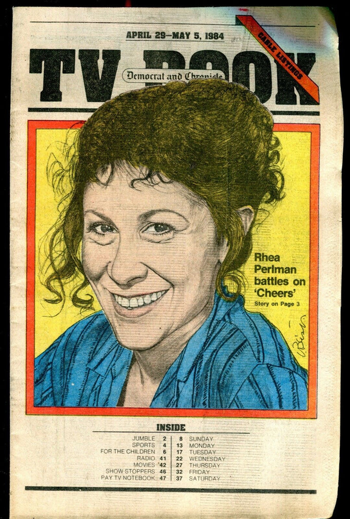 TV Book Democrat & Chronicle April 29-May 5 1984 Rhea Perlman EX 022117nonjhe