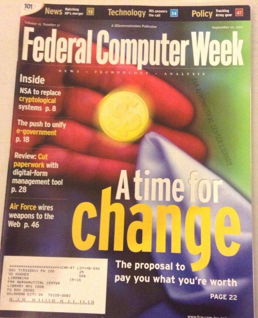 Federal Computer Weekly Magazine Wage Times September 10, 2001 080117nonrh