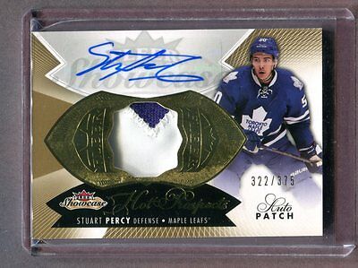2015 Fleer Hot Prospects #198 Stuart Percy Maple Leafs Autographed Patch jh4