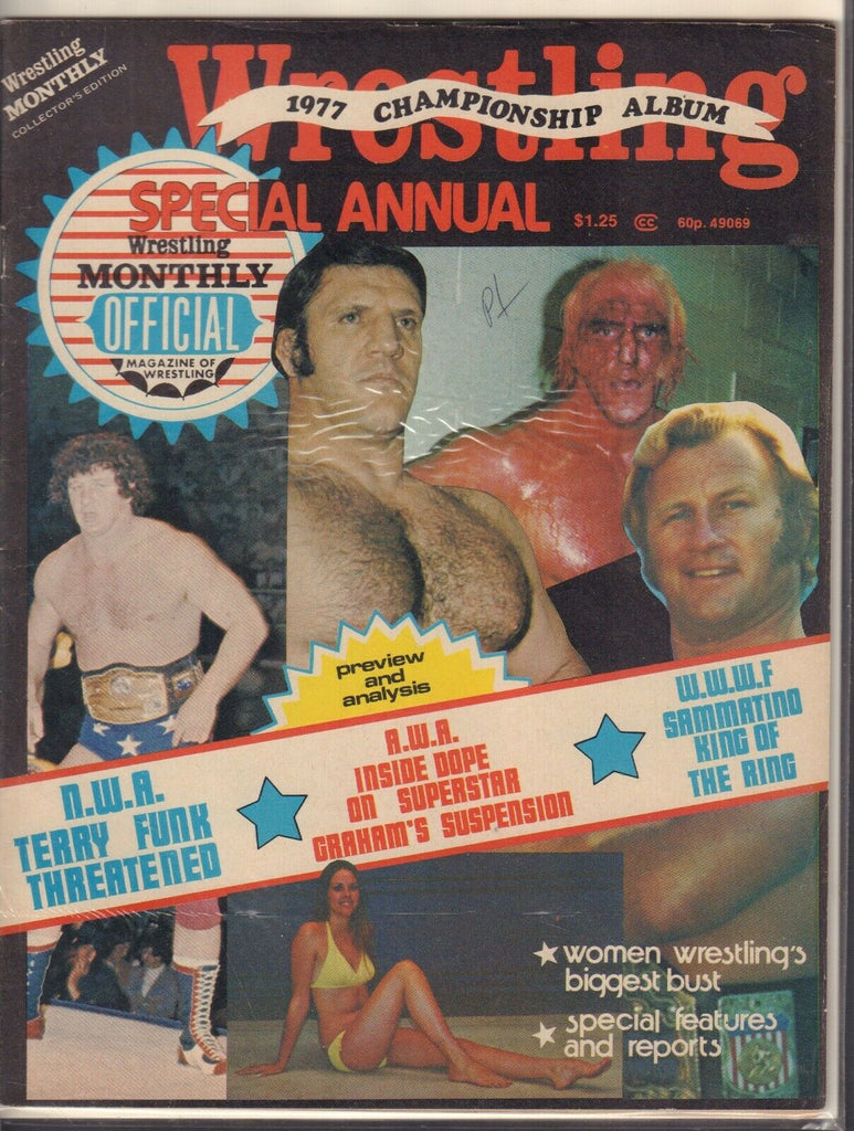 Wrestling 1977 Championship Wrestling Album Annual Terry Funk Graham 022019DBE